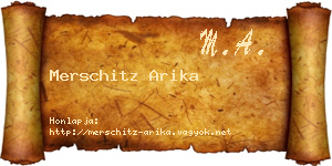 Merschitz Arika névjegykártya